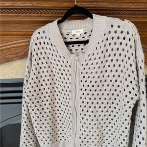 Elan Beige Open-Knit Cardigan
